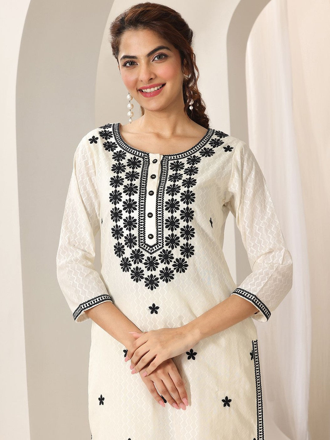Women Ethnic Motifs Embroidered Regular Thread Work Kurta with Trousers & Dupatta