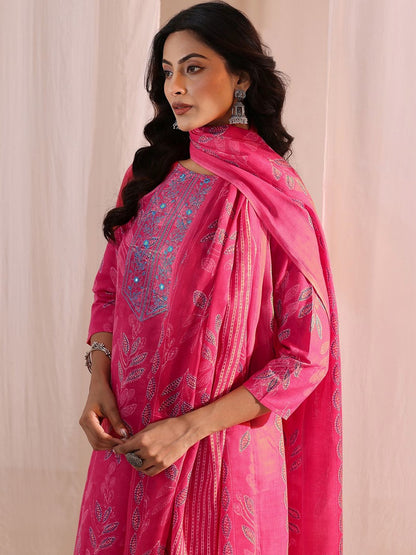 Women Ethnic Motifs Printed Regular Kurta with Trousers & With Dupatta