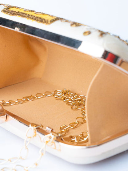 Dhiyona NR Floral Embroidered Box Clutch