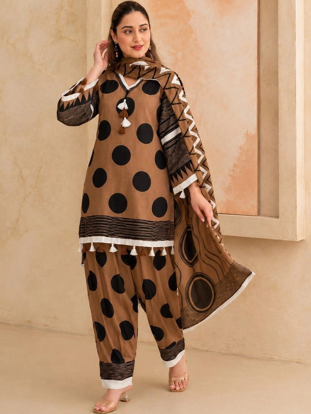 Women Printed Regular Kurta with Patiala & With Dupatta