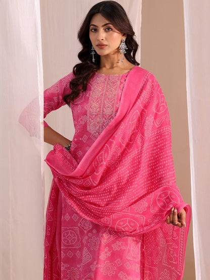 Women Ethnic Motifs Printed Regular Thread Work Kurta with Trousers & With Dupatta