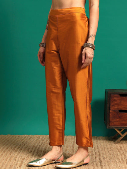 Women Ethnic Motifs Regular Thread Work Kurta with Trousers & With Dupatta