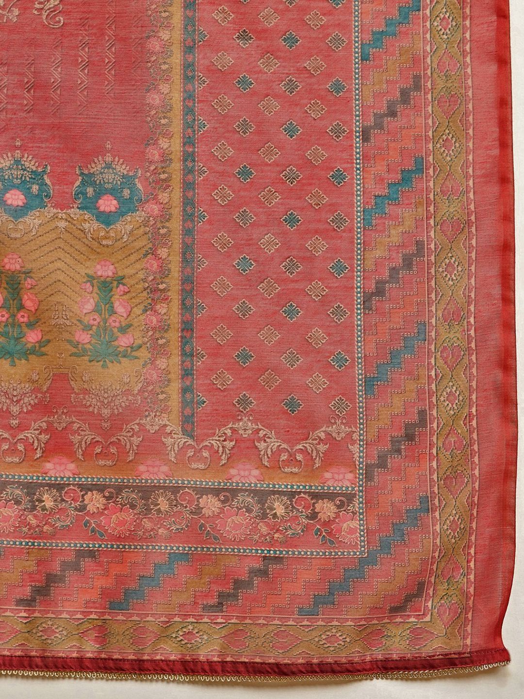 Dhiyona CH Women Ethnic Motifs Printed Regular Kurta with Trousers & With Dupatta