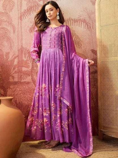 Printed Round Neck Kurta Sets