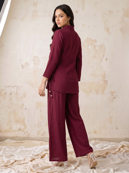Gaur Candy Handwork Bib Style Co-Ord Set