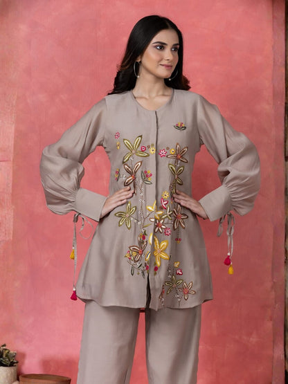Gaur Ecru Embroidery Co-ord set
