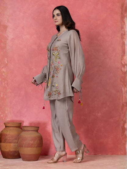 Gaur Ecru Embroidery Co-ord set