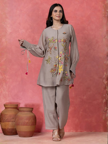 Gaur Ecru Embroidery Co-ord set