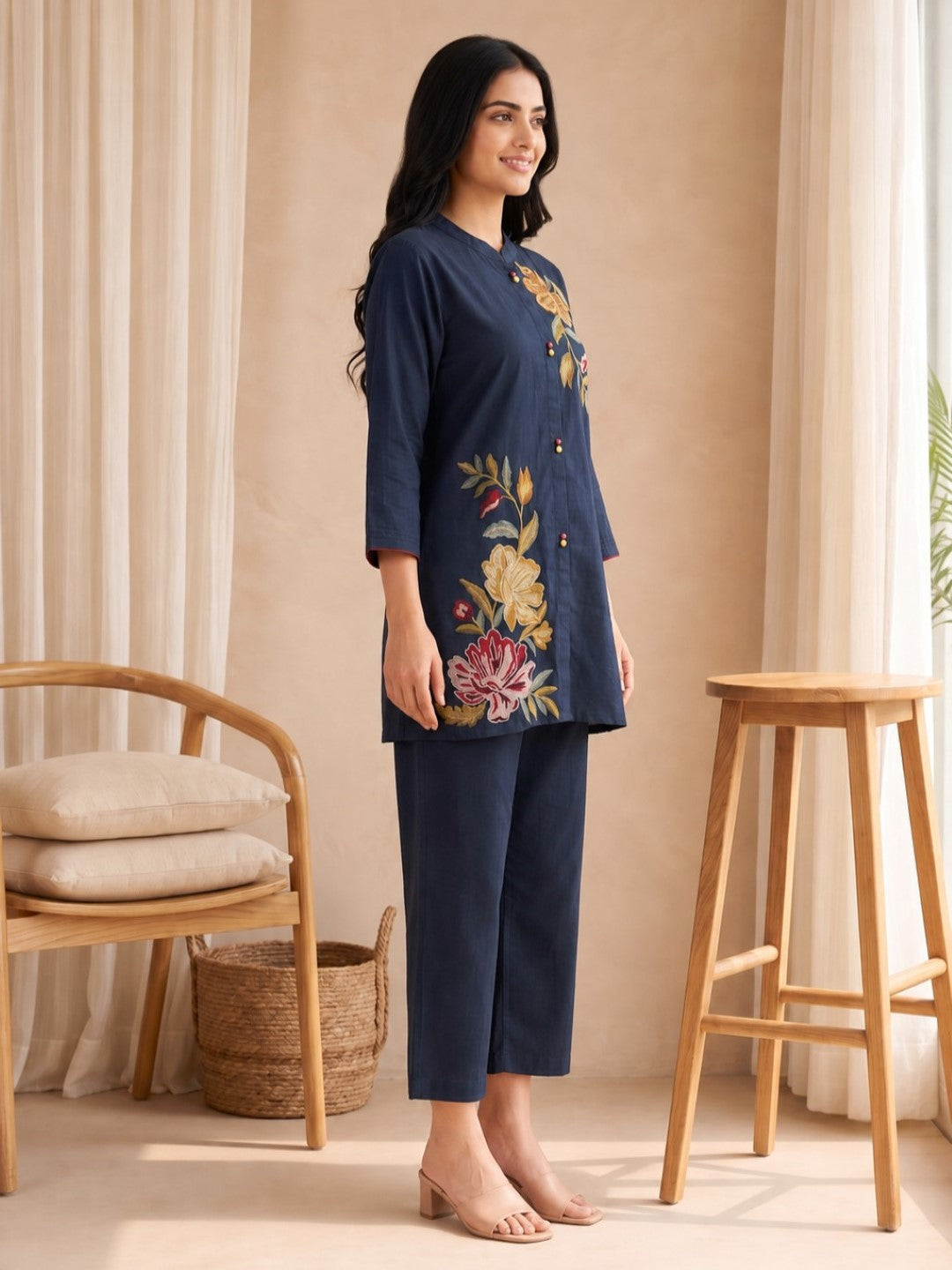 Gaur Galaxy Embroidery Cotton Co-Ord Set