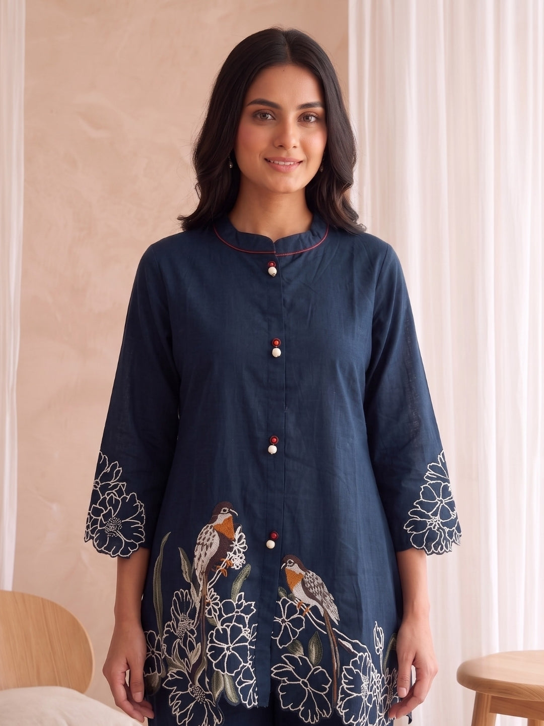 Gaur Sapphire Embroidery Cotton Co Ord Set
