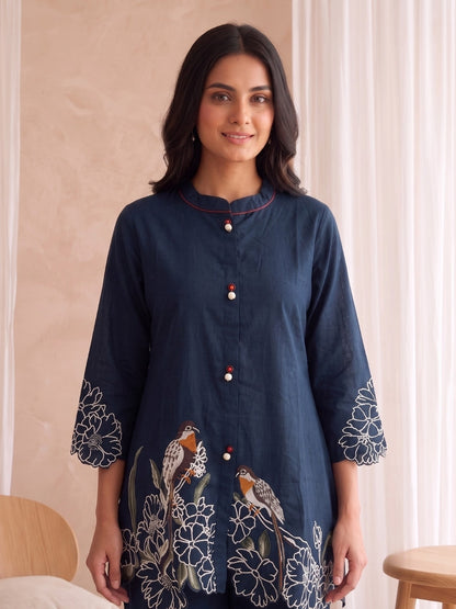 Gaur Sapphire Embroidery Cotton Co Ord Set
