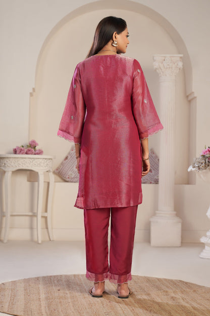 Anumeha Rose Glow Embroidered co-ord set