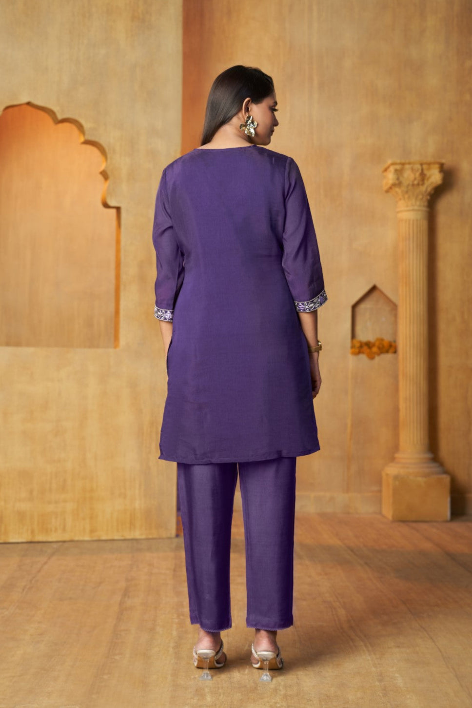 Anumeha Purple Work Co-ord Set