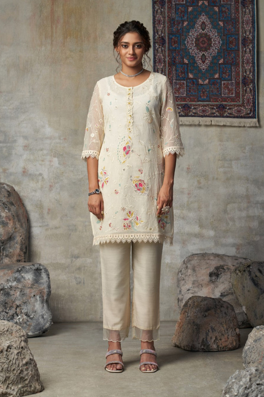 Anumeha daisy full work co-ord set