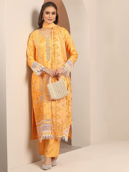 Dhiyona LL Women Floral Embroidered Kurta with Palazzo & Dupatta