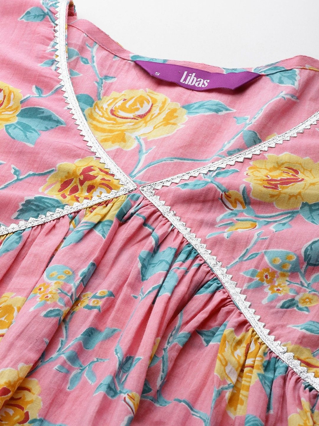 Women Floral Printed Tiered Kurta with Palazzos & With Dupatta