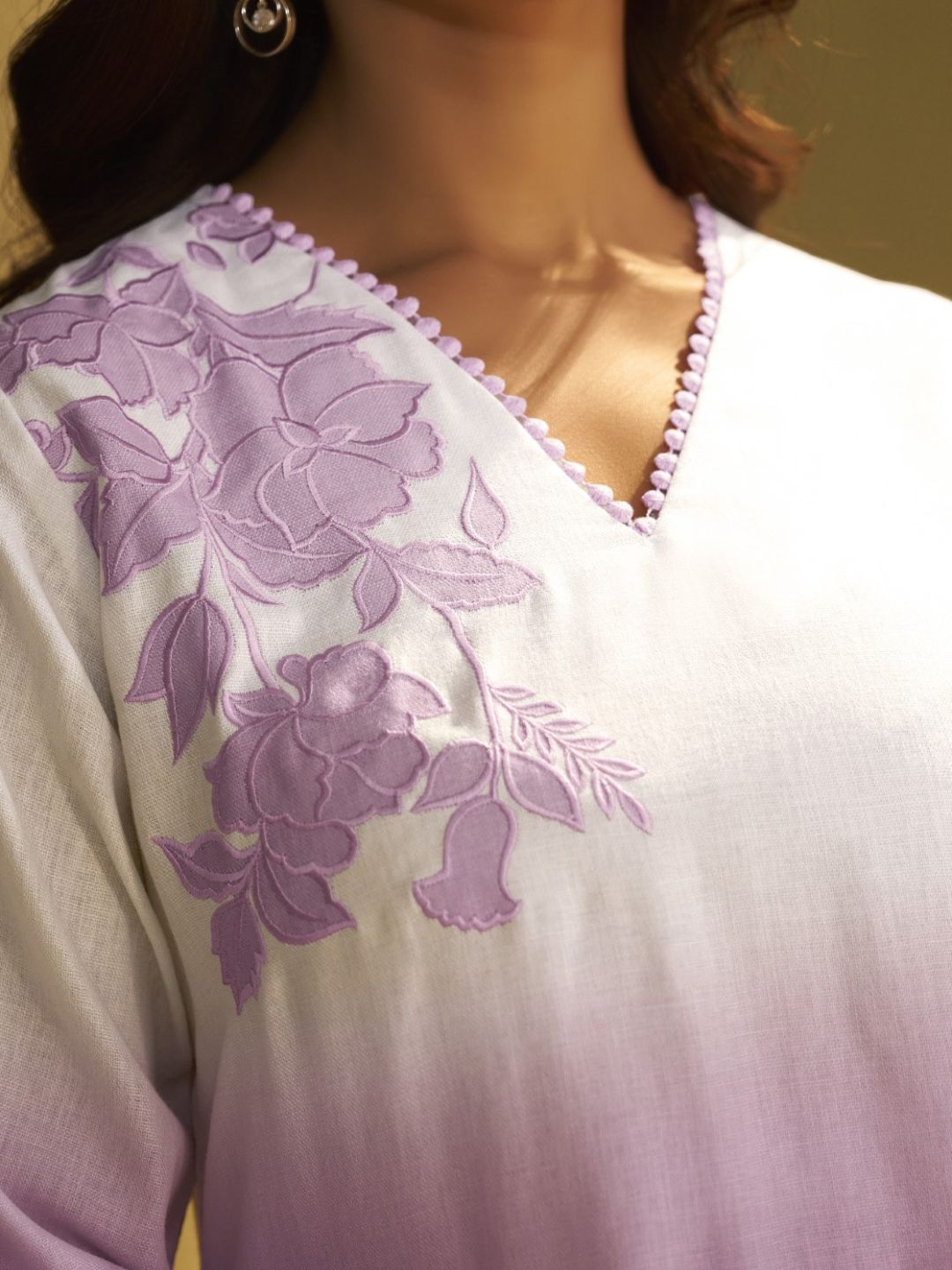 Itrh periwinkle applique co-ord set