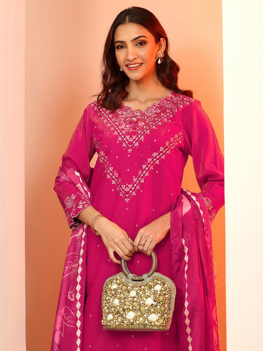 Women Floral Embroidered Regular Kurta with Trousers & Dupatta