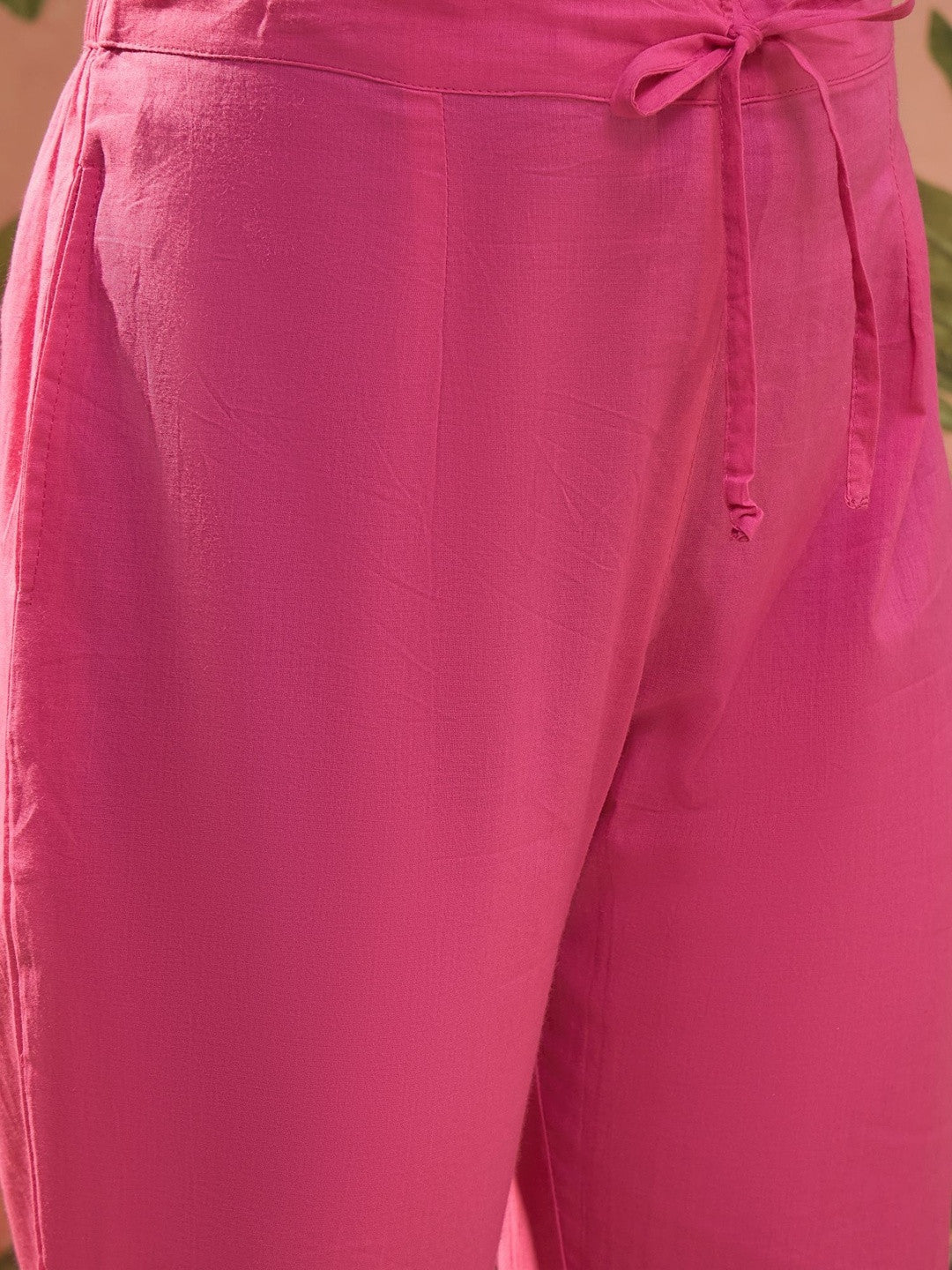 Embroidered V-Neck Kurta & Trousers