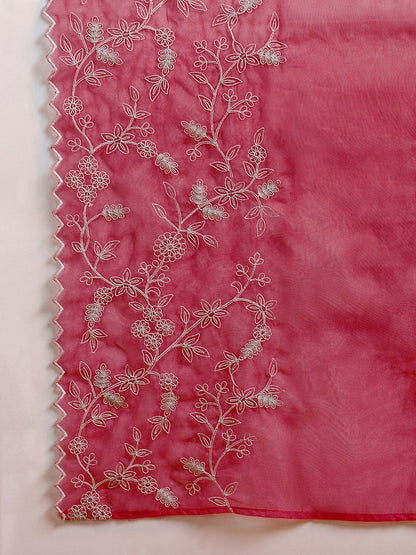Dhiyona KL Floral Embroidered Anarkali Kurta with Trousers & Dupatta