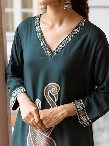 Printed Straight Kurta & Palazzo