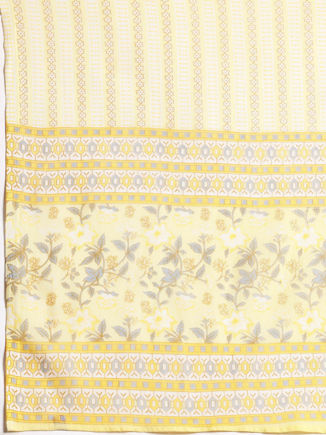 Women's LB Yellow Printed Cotton Straight Suit With Dupatta