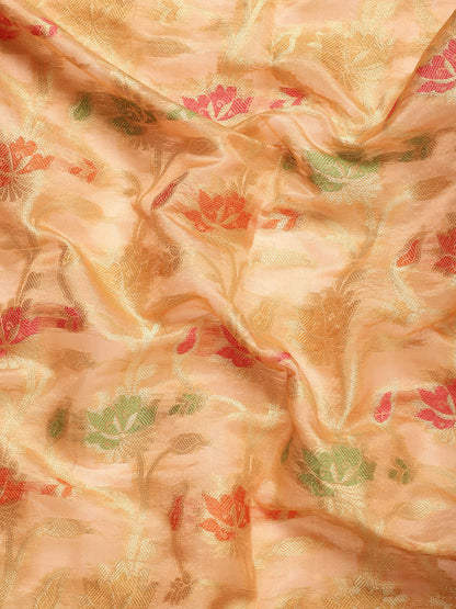 Dhiyona GR Women's Gulmohar Tangerine Orange Organza Saree