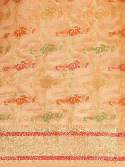 Dhiyona GR Women's Gulmohar Tangerine Orange Organza Saree
