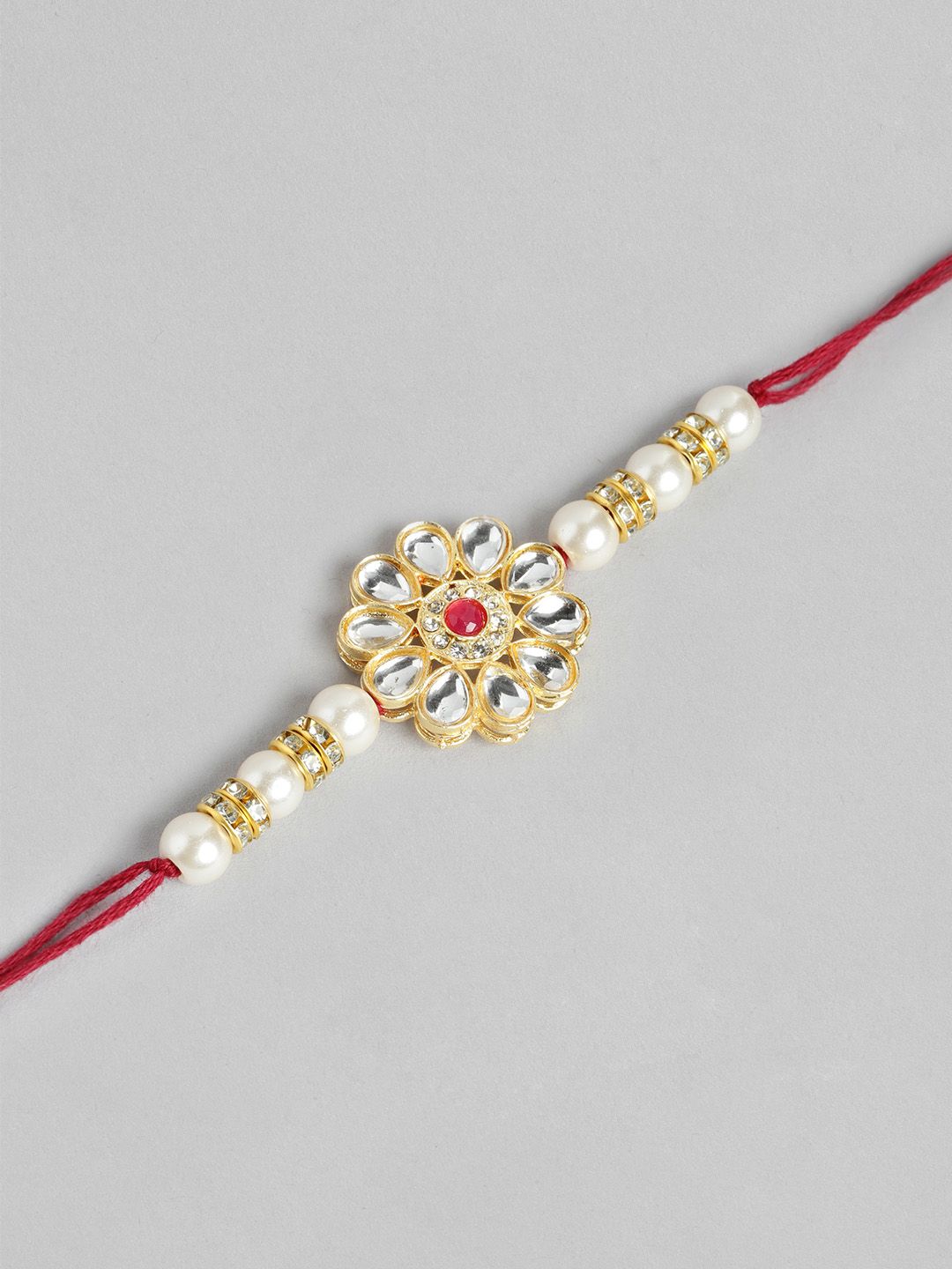 Dhiyona Unisex Set of 2 Beaded Bhai Bhabhi Rakhis With Roli & Chawal