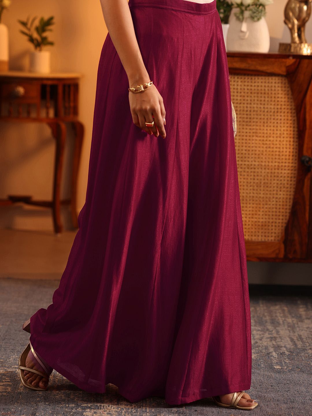 Dhiyona LL Women Ethnic Motifs Embroidered Sequinned Kurta with Palazzos & Dupatta