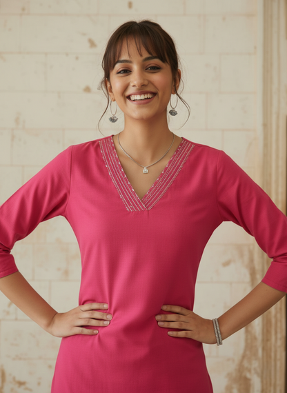 Swades rouge cotton co-ord set