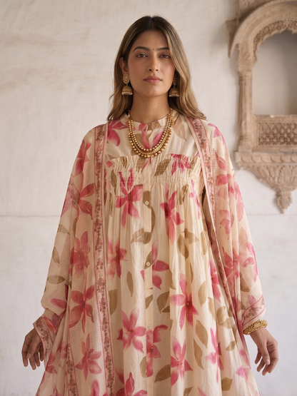 Swades peony cotton suit set
