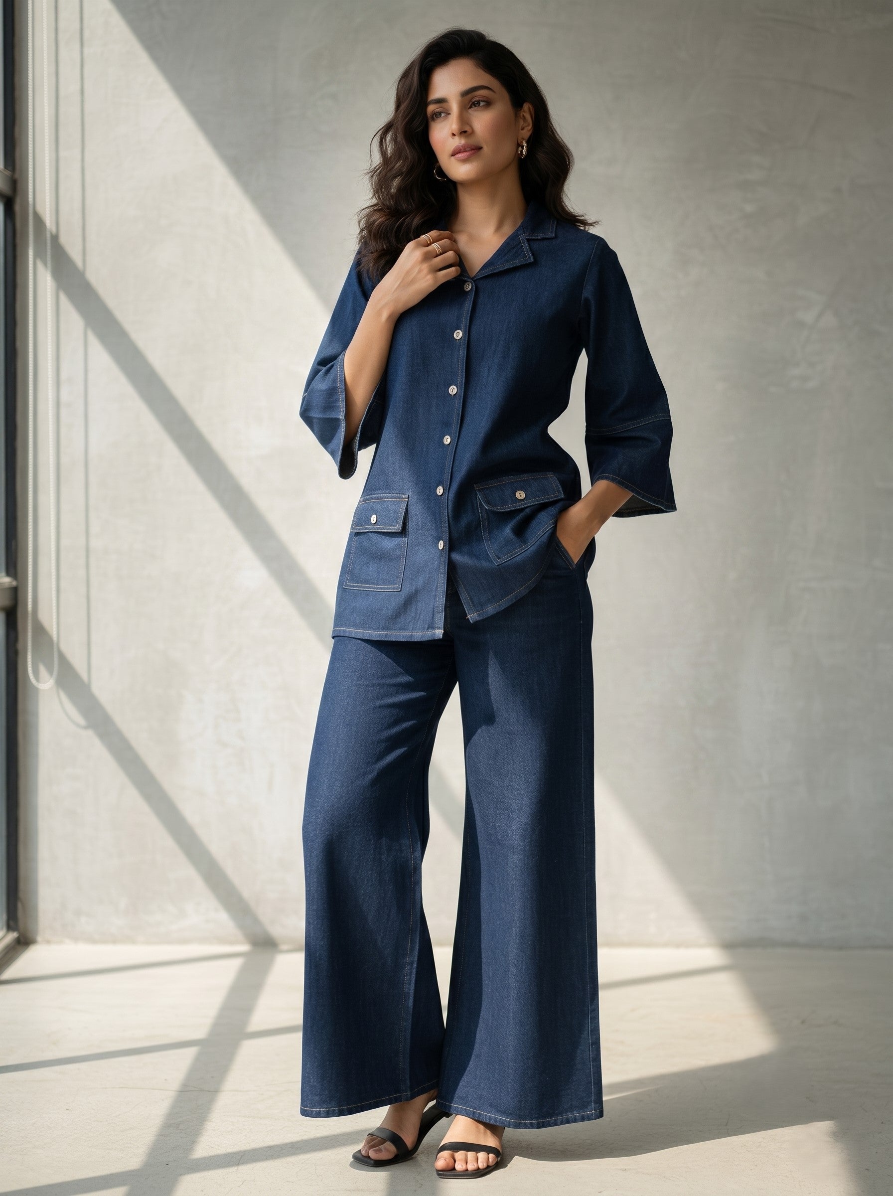 Prisha cobalt denim co-ord set