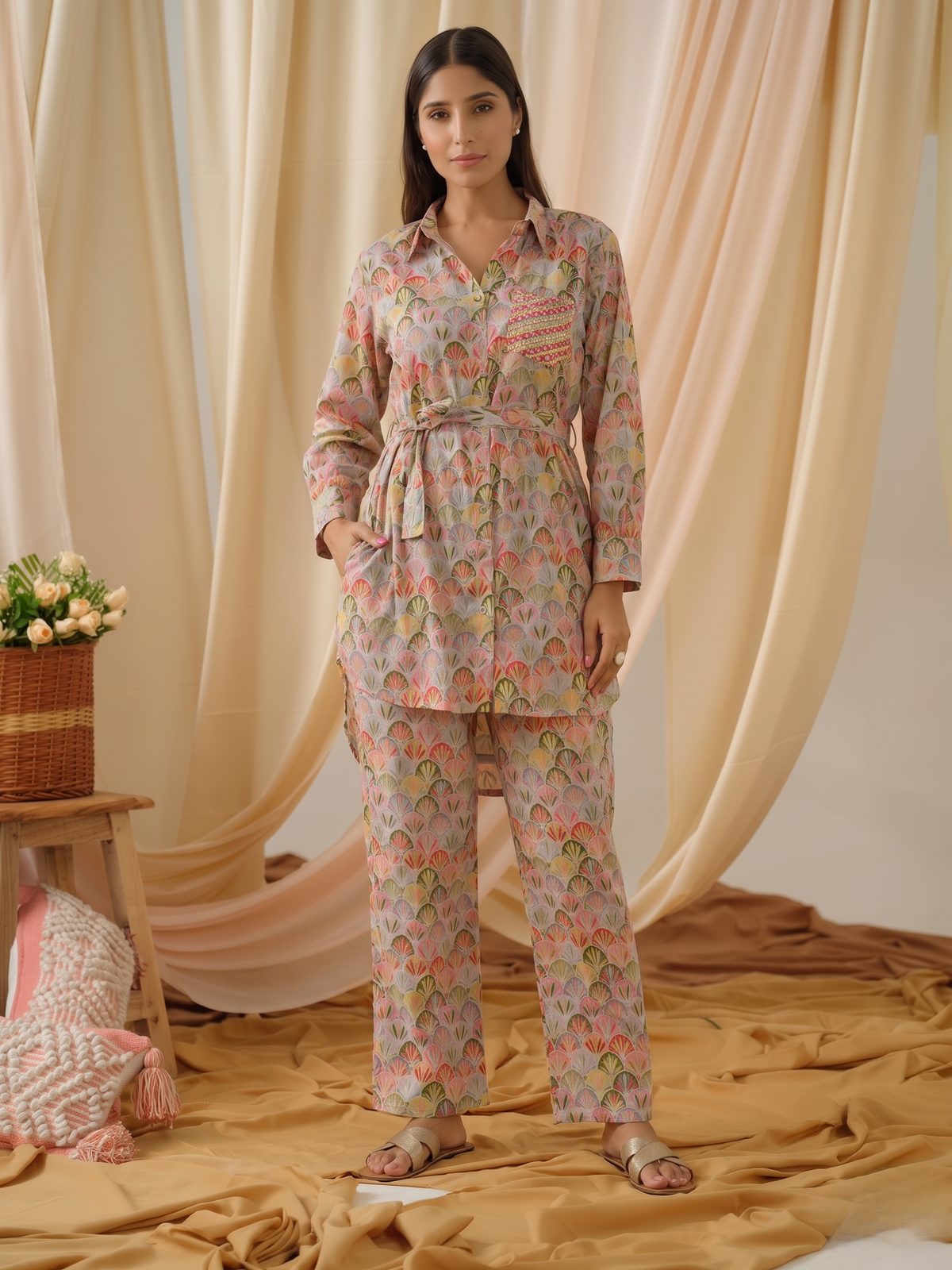Nelly Grey Digital Print Co-ord Set