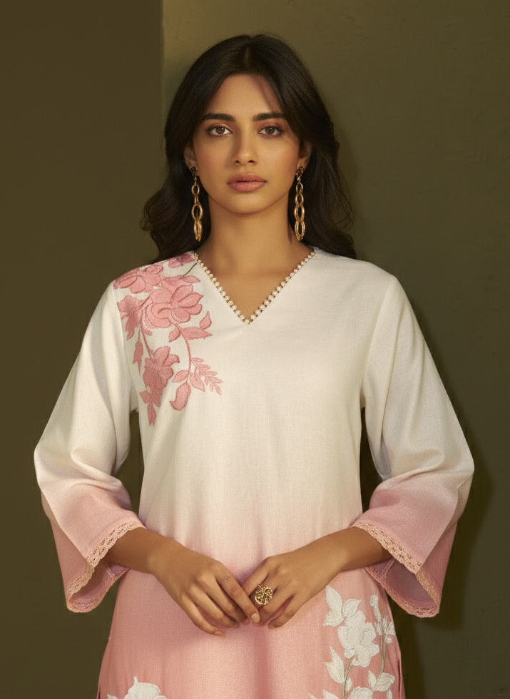 Itrh softpink embroidery cotton co-ord set