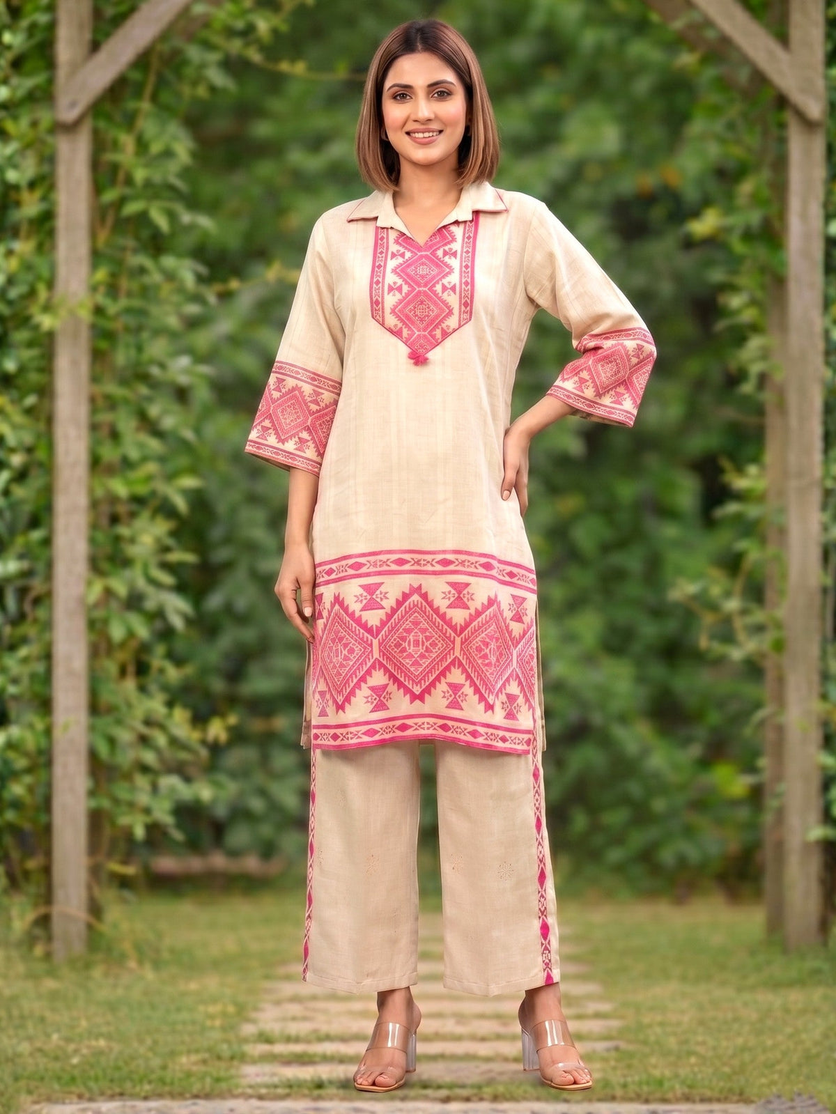 Viyona wisper cotton printed co-ord set
