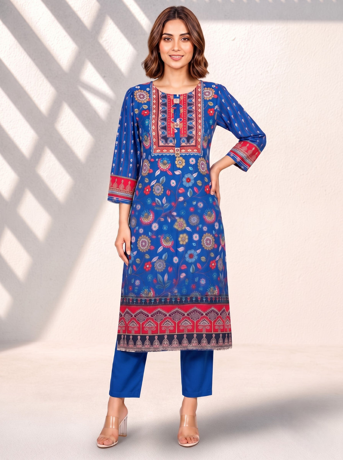 Maurya Cobalt Premium Muslin Kurta Set