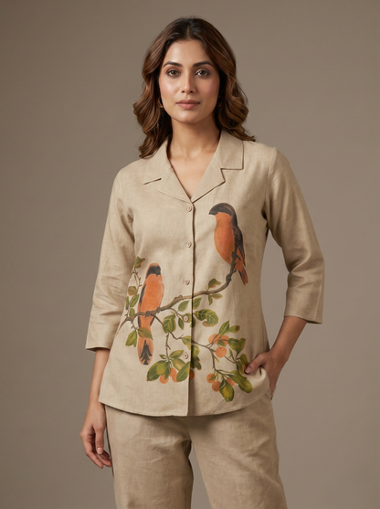 Prisha greige cotton co-ord set
