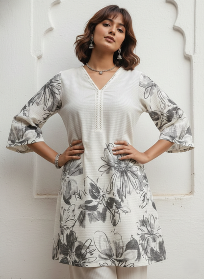 Swades dove printed cotton co-ord set