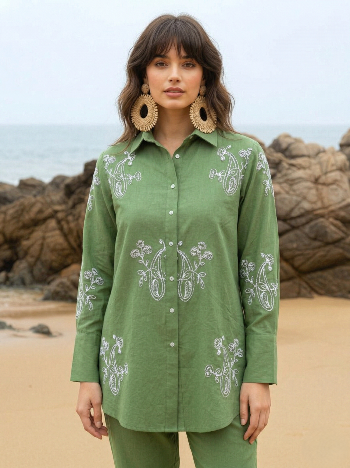 Ivanka kelly embroidery cotton co-ord set