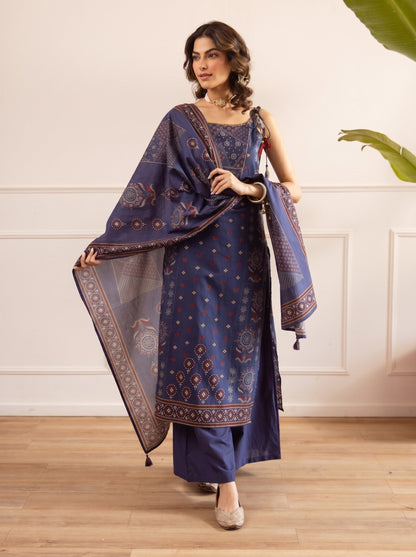 Karen jay cotton printed suit set