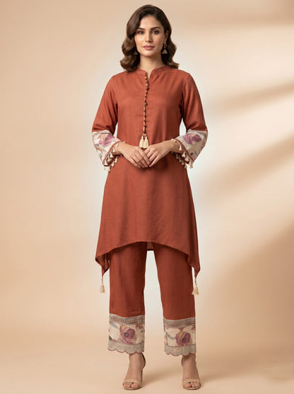 Prisha tangerine cotton co-ord set