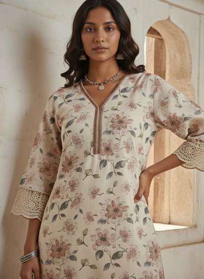 Swades zinia cotton kurta pant set