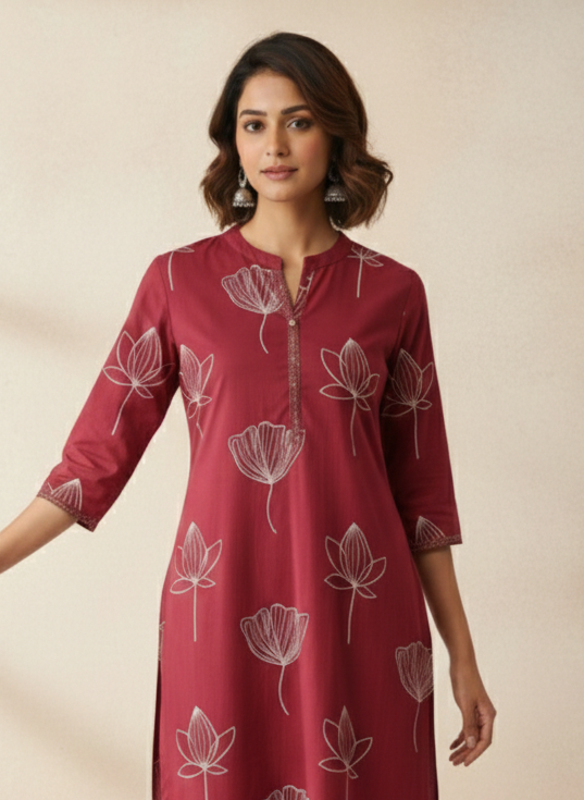 Swades Jam cotton kurta pant set