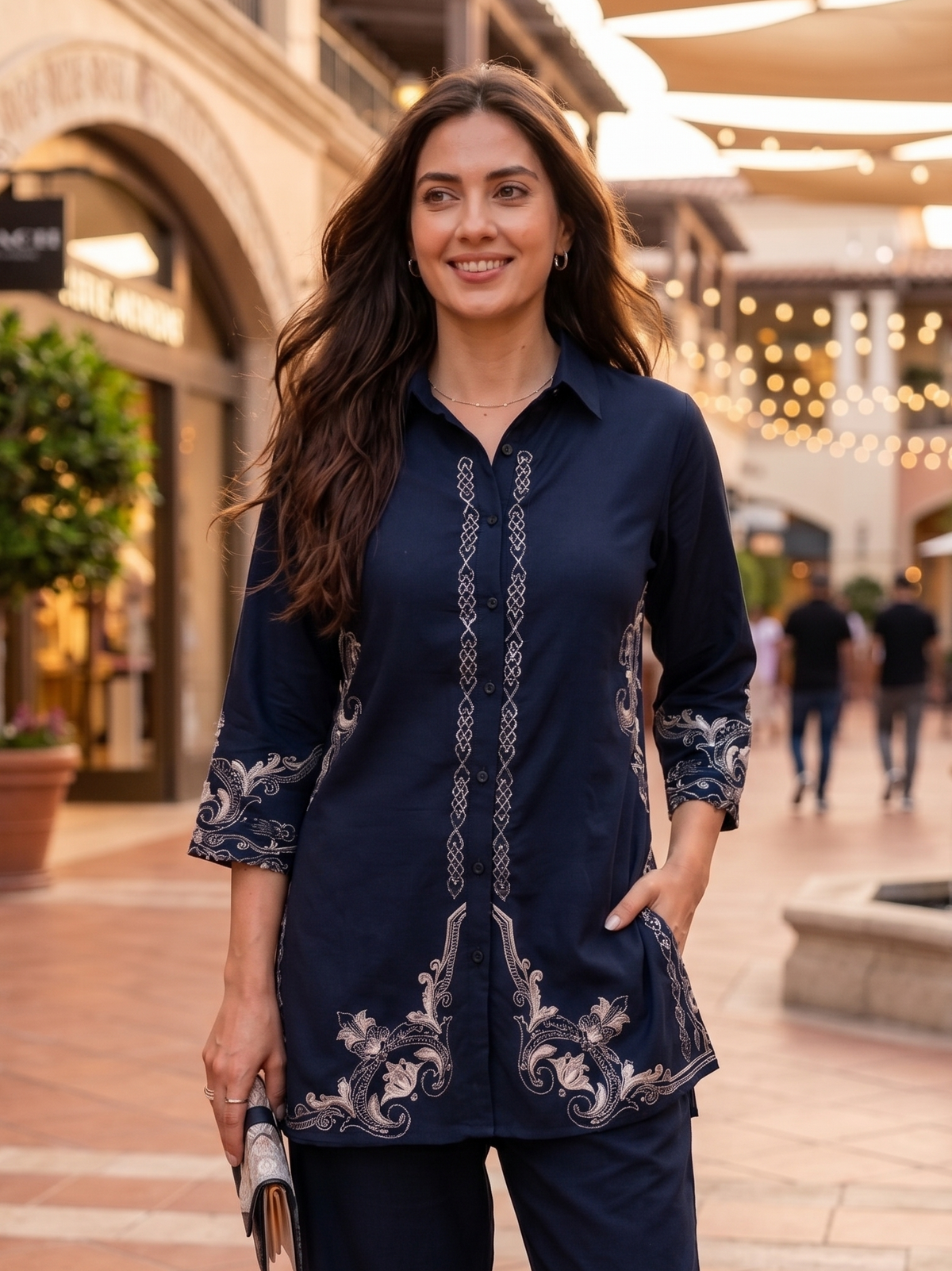 Prisha yin embroidery cotton co-ord set