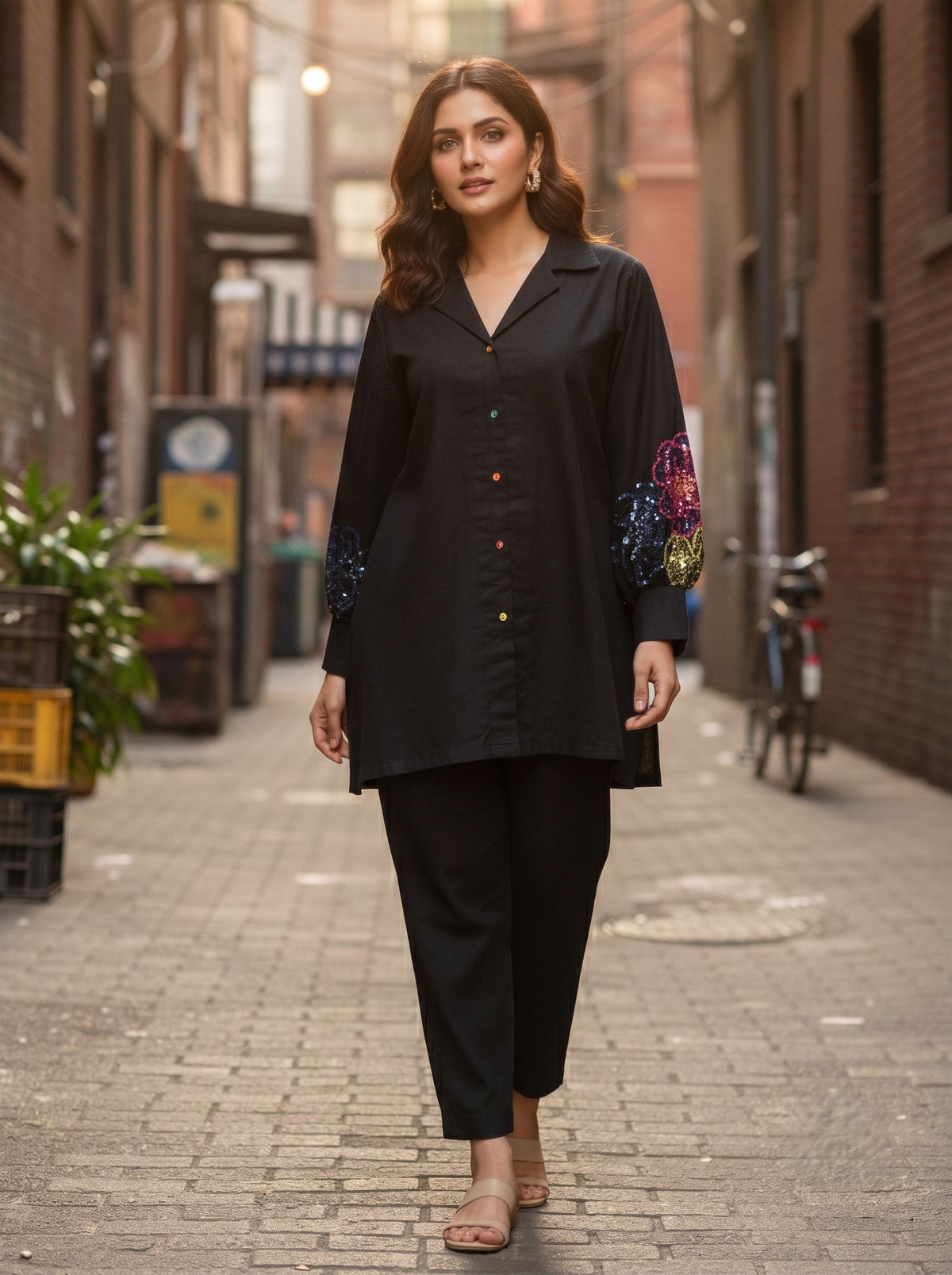 Niharika Onyx Handwork Co-ord Set