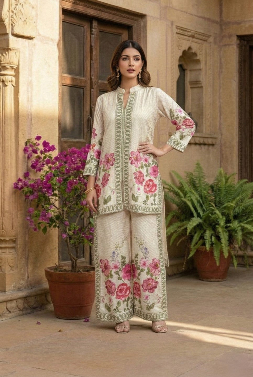 Bahara Mist Printed Work Co-ord Set