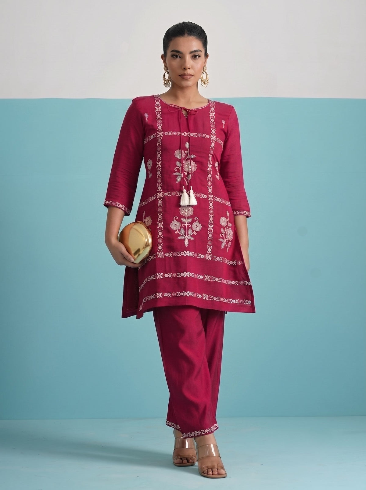 Parikrama flamingo embroidery co-ord set