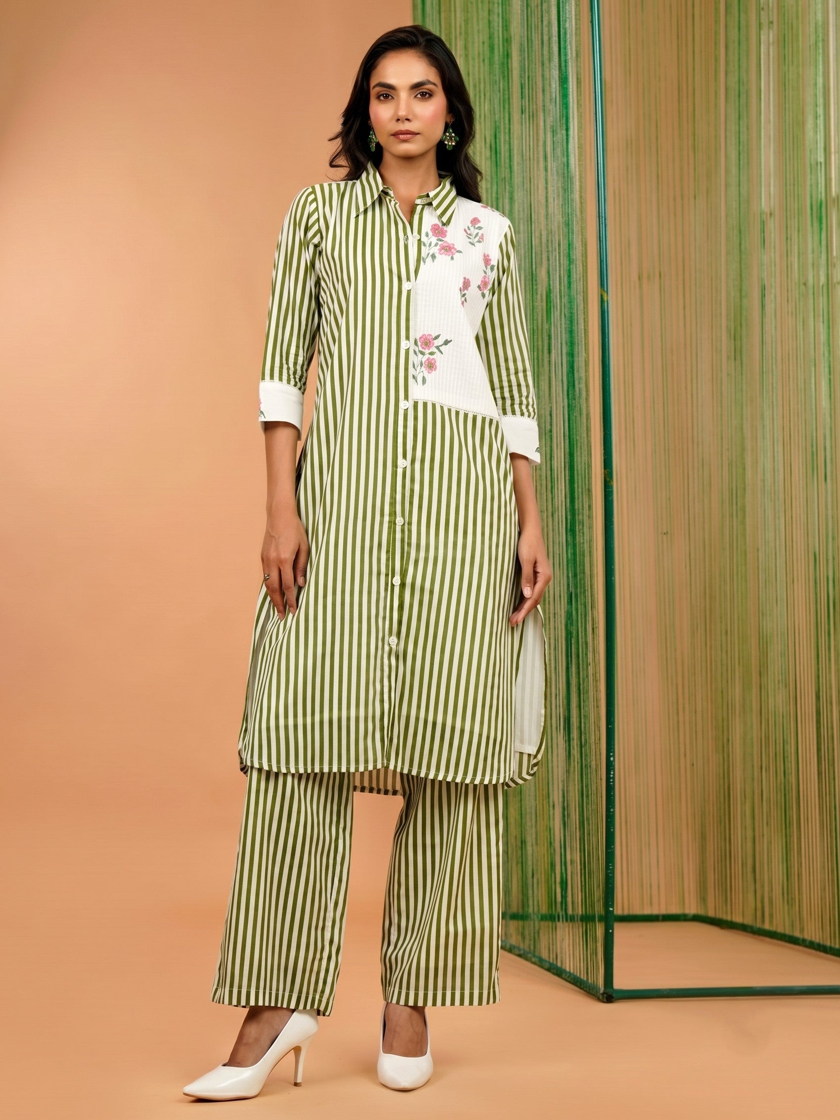 Tatva slime Stripes cotton co-ord set