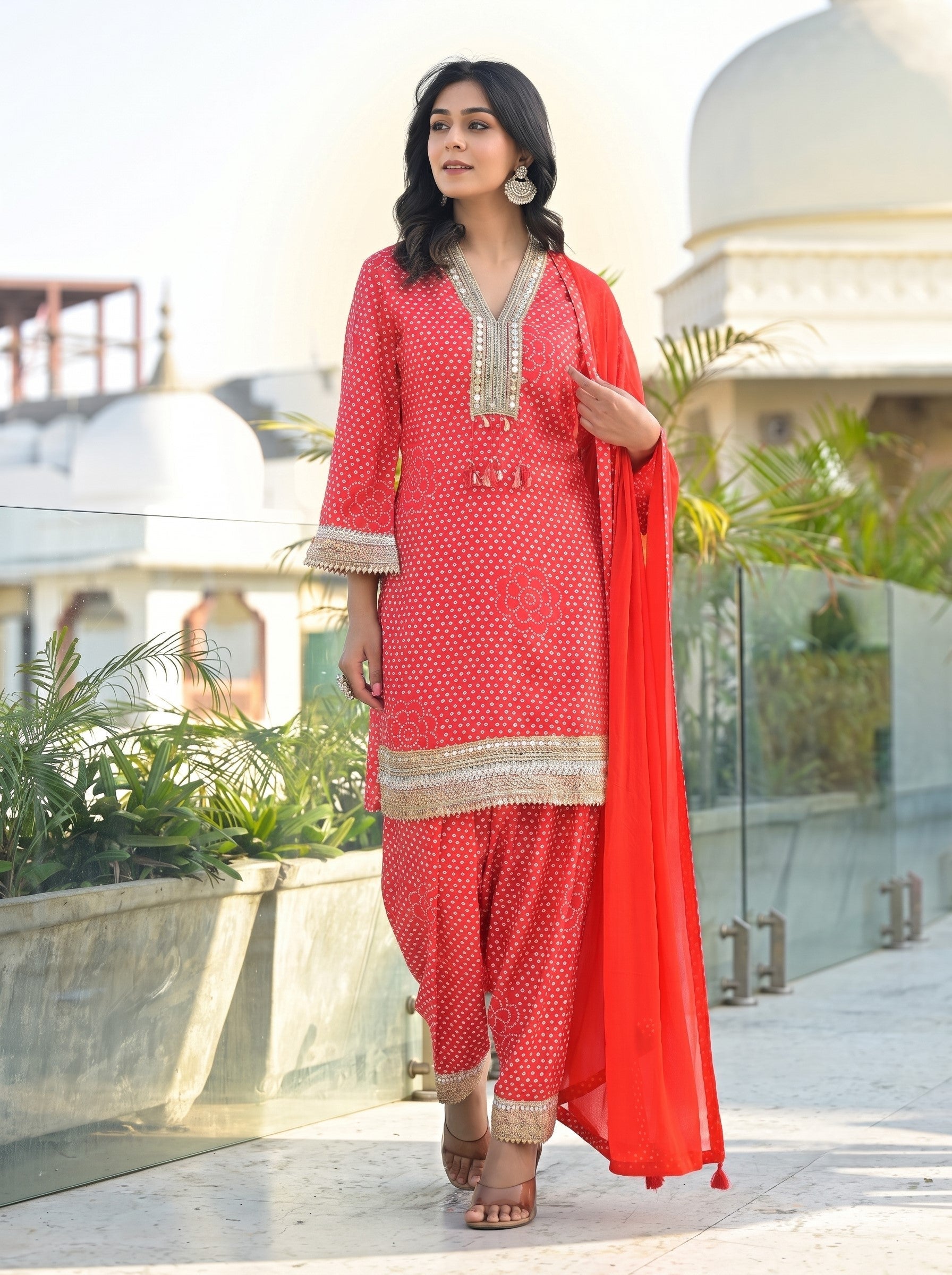 Bali Scarlet Farsi Salwar Suit Set